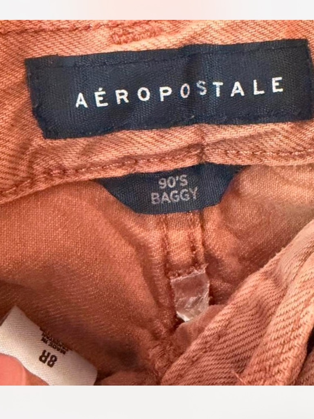 Aeropostale Coral 90s Super High Rise Distressed Baggy Jeans | Size 8 - Picture 4 of 8